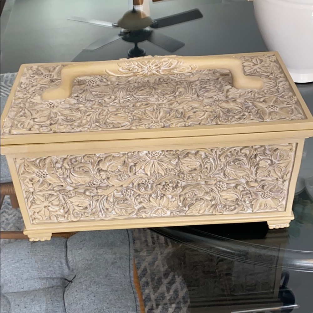 Decorative resin box 7”high 15”long 7”high